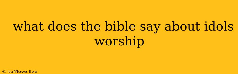  What Does The Bible Say About Idols Worship