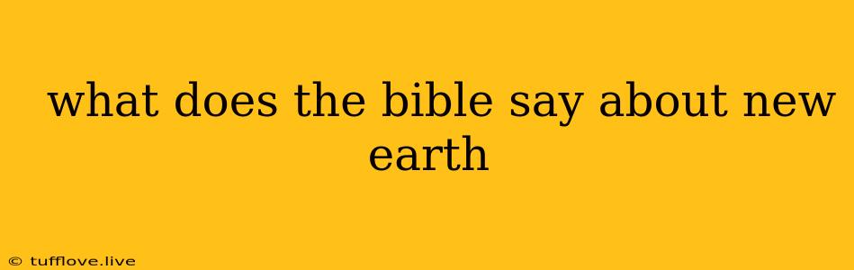  What Does The Bible Say About New Earth