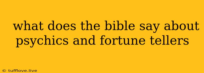  What Does The Bible Say About Psychics And Fortune Tellers