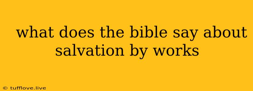  What Does The Bible Say About Salvation By Works