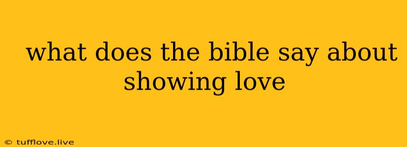  What Does The Bible Say About Showing Love