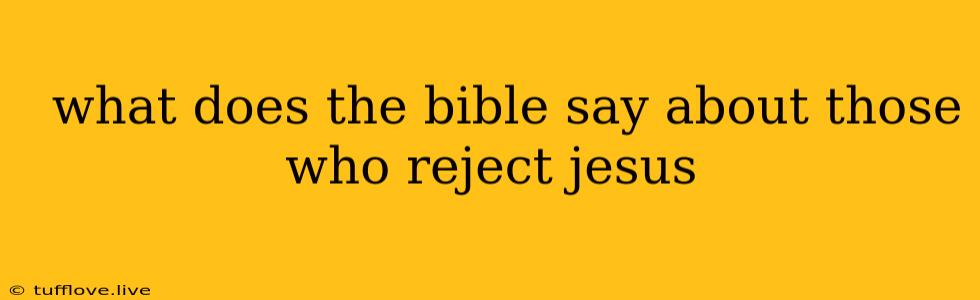  What Does The Bible Say About Those Who Reject Jesus