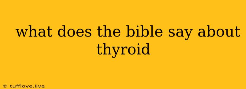  What Does The Bible Say About Thyroid