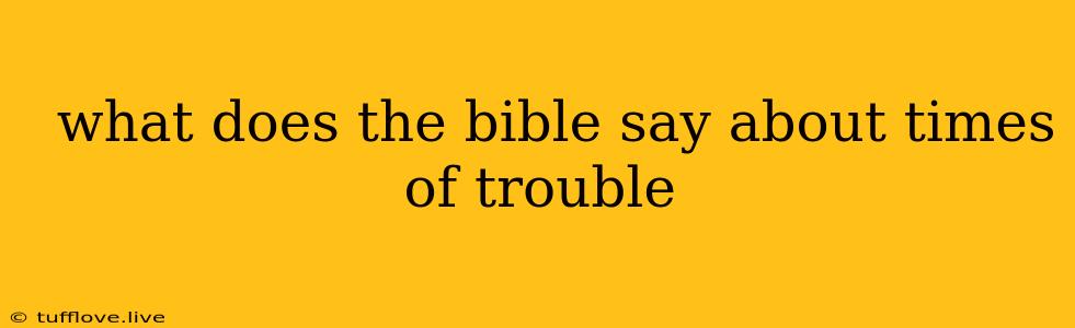  What Does The Bible Say About Times Of Trouble