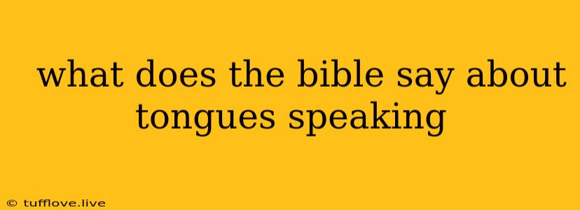  What Does The Bible Say About Tongues Speaking