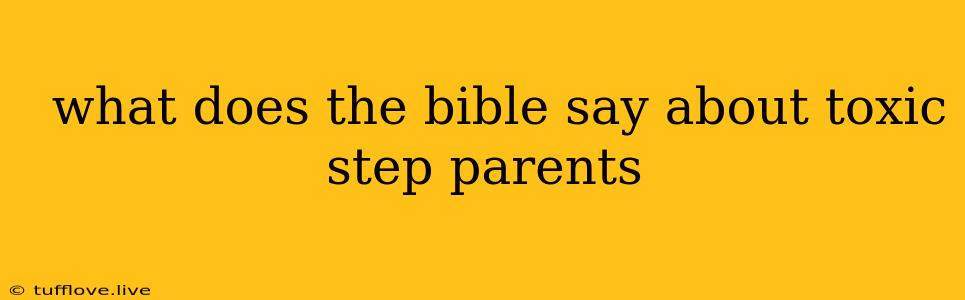  What Does The Bible Say About Toxic Step Parents