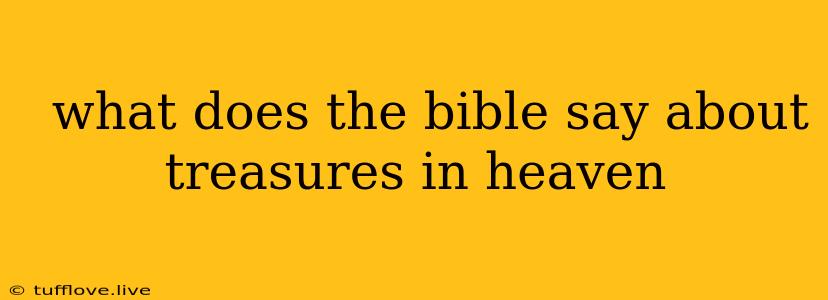  What Does The Bible Say About Treasures In Heaven