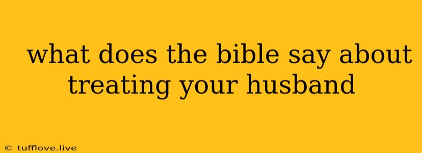  What Does The Bible Say About Treating Your Husband