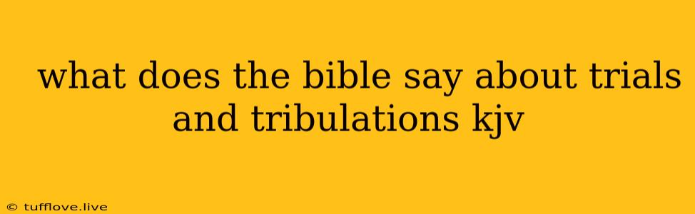  What Does The Bible Say About Trials And Tribulations Kjv