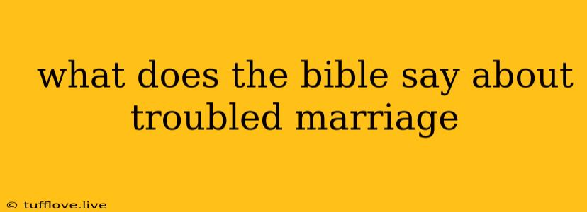  What Does The Bible Say About Troubled Marriage