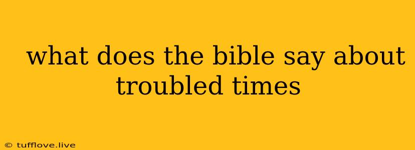  What Does The Bible Say About Troubled Times