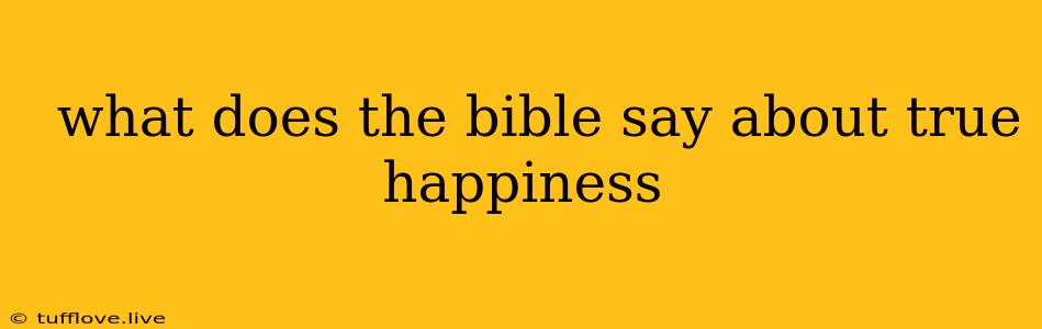  What Does The Bible Say About True Happiness