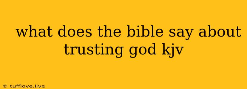  What Does The Bible Say About Trusting God Kjv