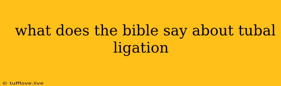  What Does The Bible Say About Tubal Ligation