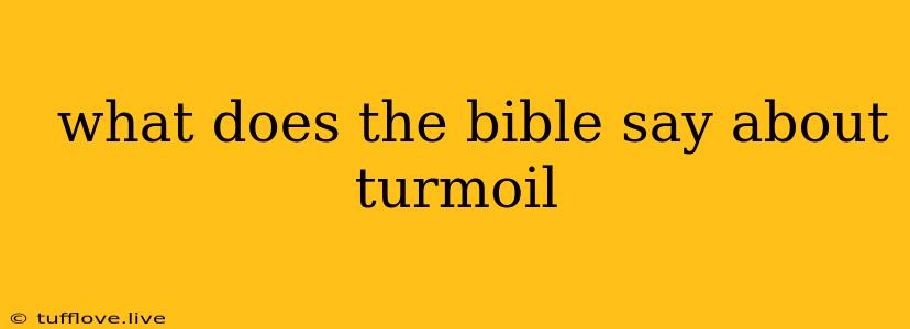  What Does The Bible Say About Turmoil