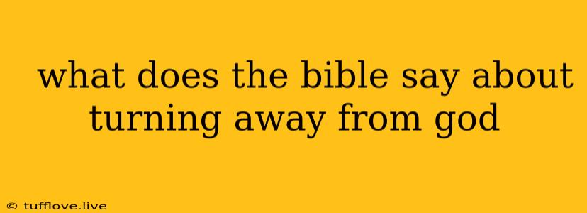  What Does The Bible Say About Turning Away From God