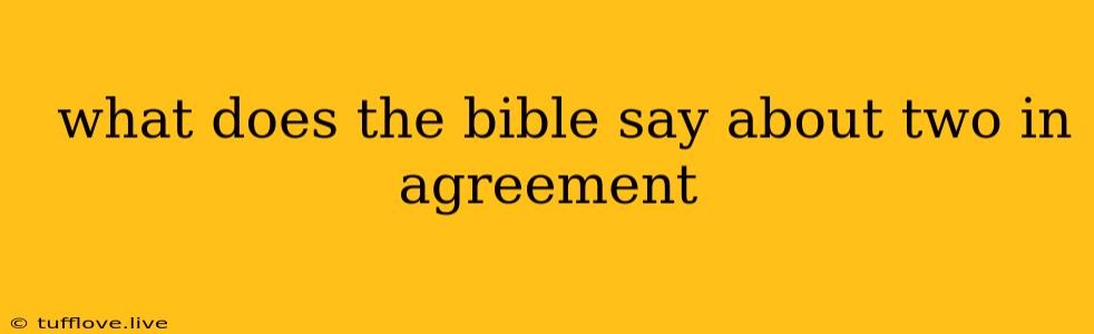  What Does The Bible Say About Two In Agreement