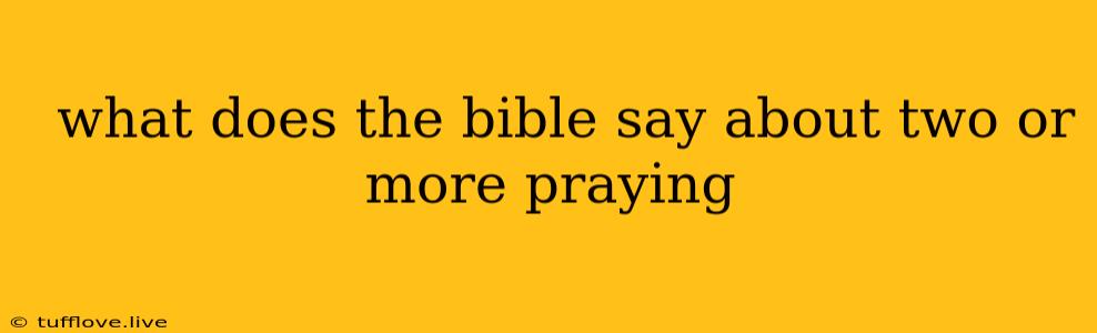  What Does The Bible Say About Two Or More Praying