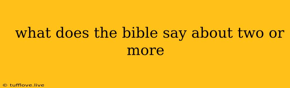  What Does The Bible Say About Two Or More