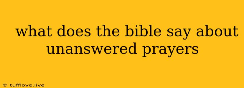  What Does The Bible Say About Unanswered Prayers