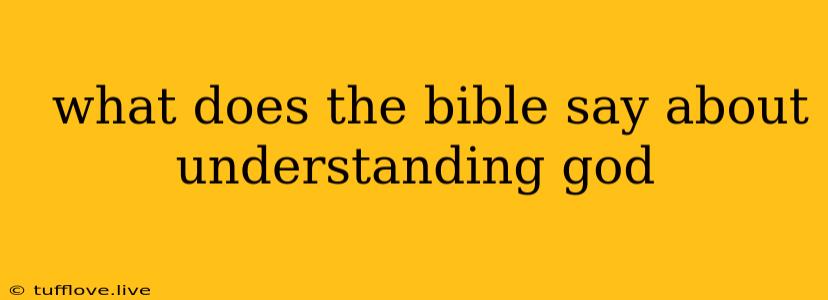  What Does The Bible Say About Understanding God