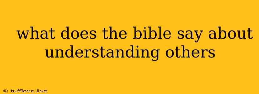  What Does The Bible Say About Understanding Others