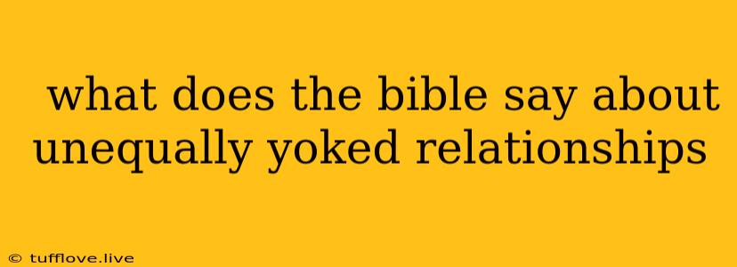  What Does The Bible Say About Unequally Yoked Relationships