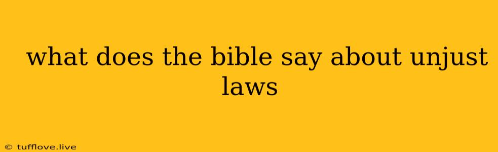  What Does The Bible Say About Unjust Laws