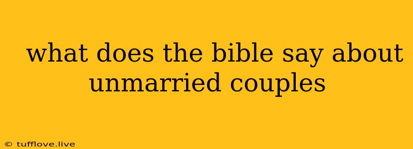  What Does The Bible Say About Unmarried Couples