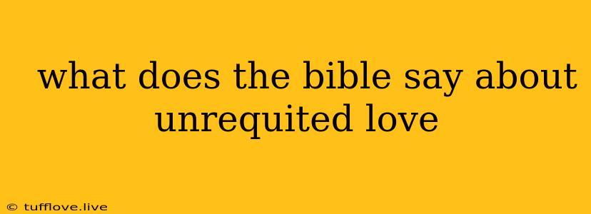  What Does The Bible Say About Unrequited Love