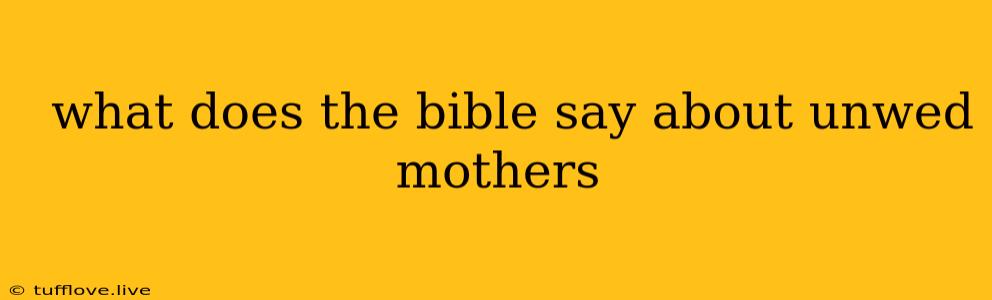  What Does The Bible Say About Unwed Mothers