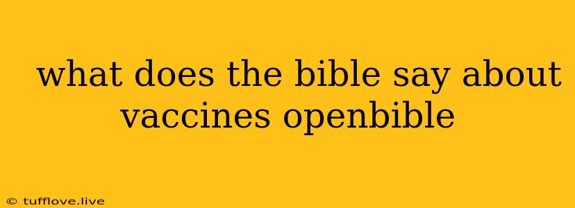  What Does The Bible Say About Vaccines Openbible