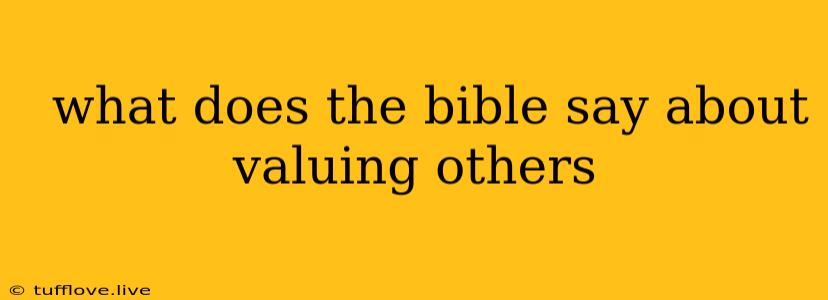  What Does The Bible Say About Valuing Others