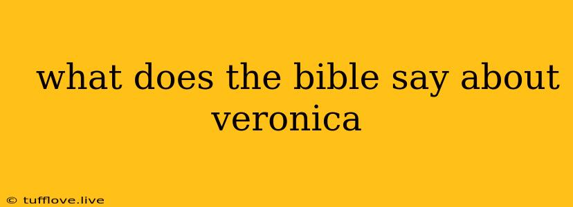  What Does The Bible Say About Veronica