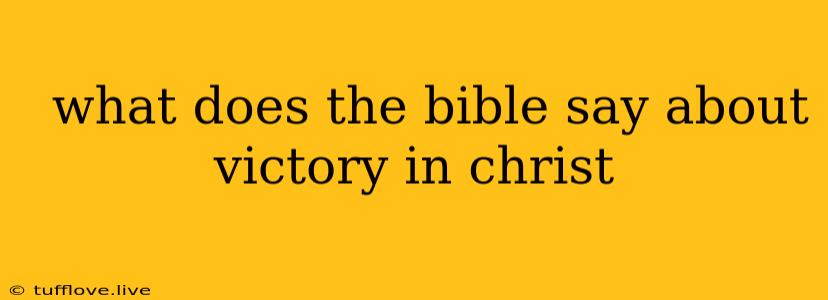  What Does The Bible Say About Victory In Christ