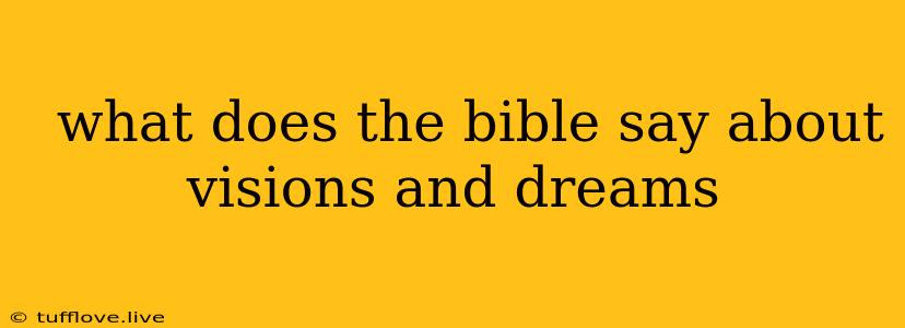  What Does The Bible Say About Visions And Dreams