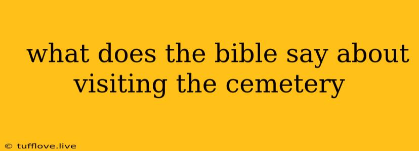  What Does The Bible Say About Visiting The Cemetery