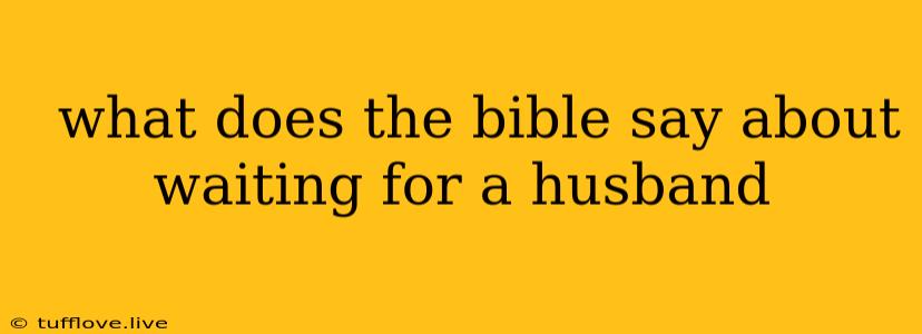  What Does The Bible Say About Waiting For A Husband