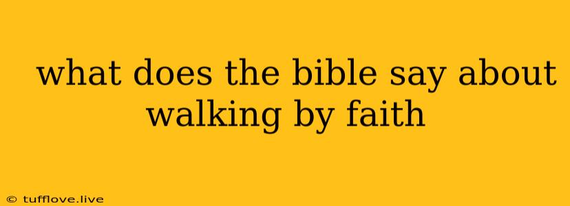  What Does The Bible Say About Walking By Faith