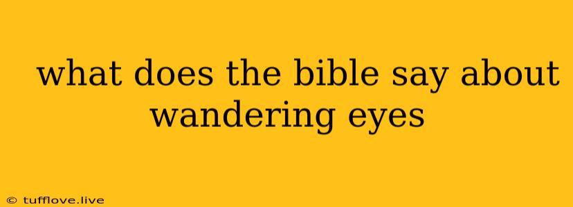  What Does The Bible Say About Wandering Eyes