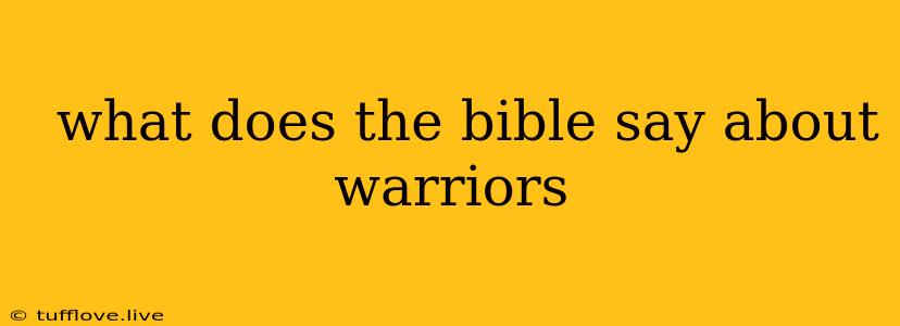  What Does The Bible Say About Warriors