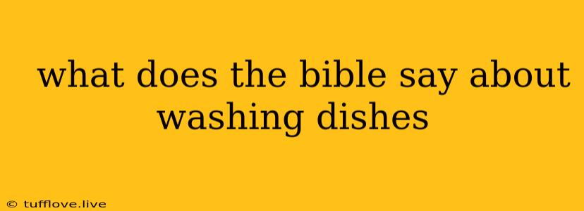  What Does The Bible Say About Washing Dishes