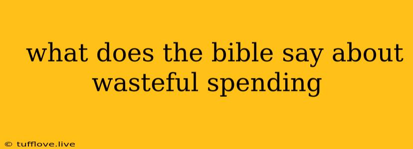  What Does The Bible Say About Wasteful Spending