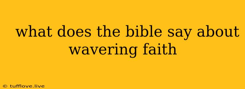  What Does The Bible Say About Wavering Faith