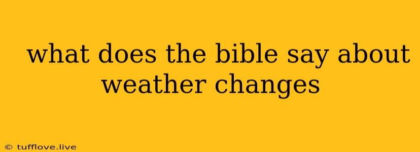  What Does The Bible Say About Weather Changes