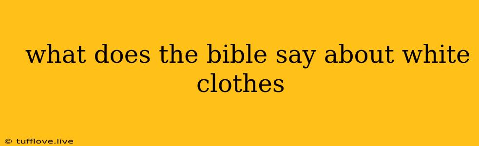  What Does The Bible Say About White Clothes