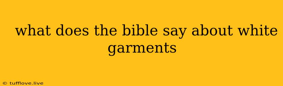  What Does The Bible Say About White Garments