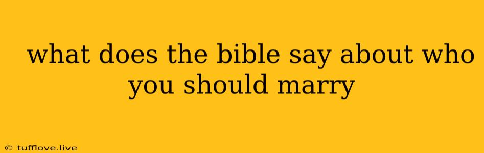  What Does The Bible Say About Who You Should Marry