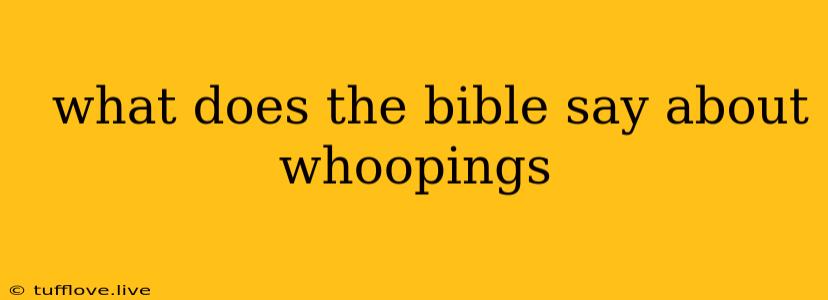  What Does The Bible Say About Whoopings