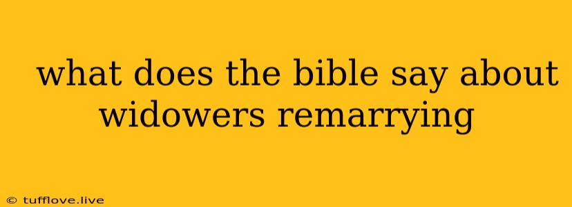  What Does The Bible Say About Widowers Remarrying